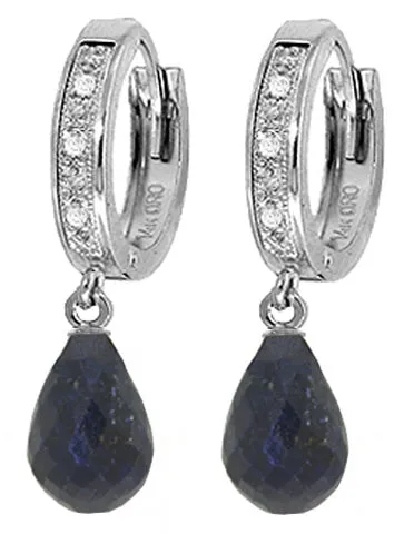 6.64 Carat 14K Solid Yellow Gold Tres Chic Sapphire Diamond Earrings