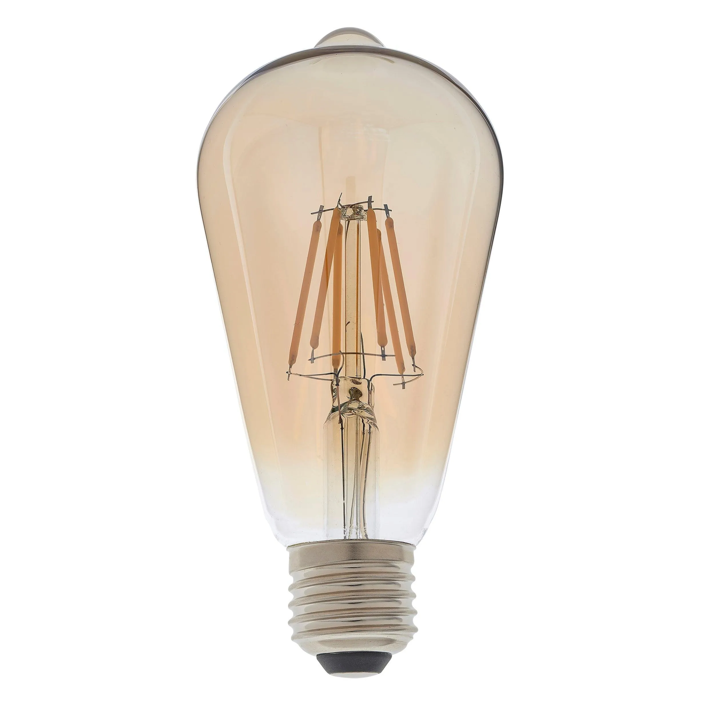 8 X E27 LED Filament Amber Pear Shaped Dimmable 6w Light Bulb