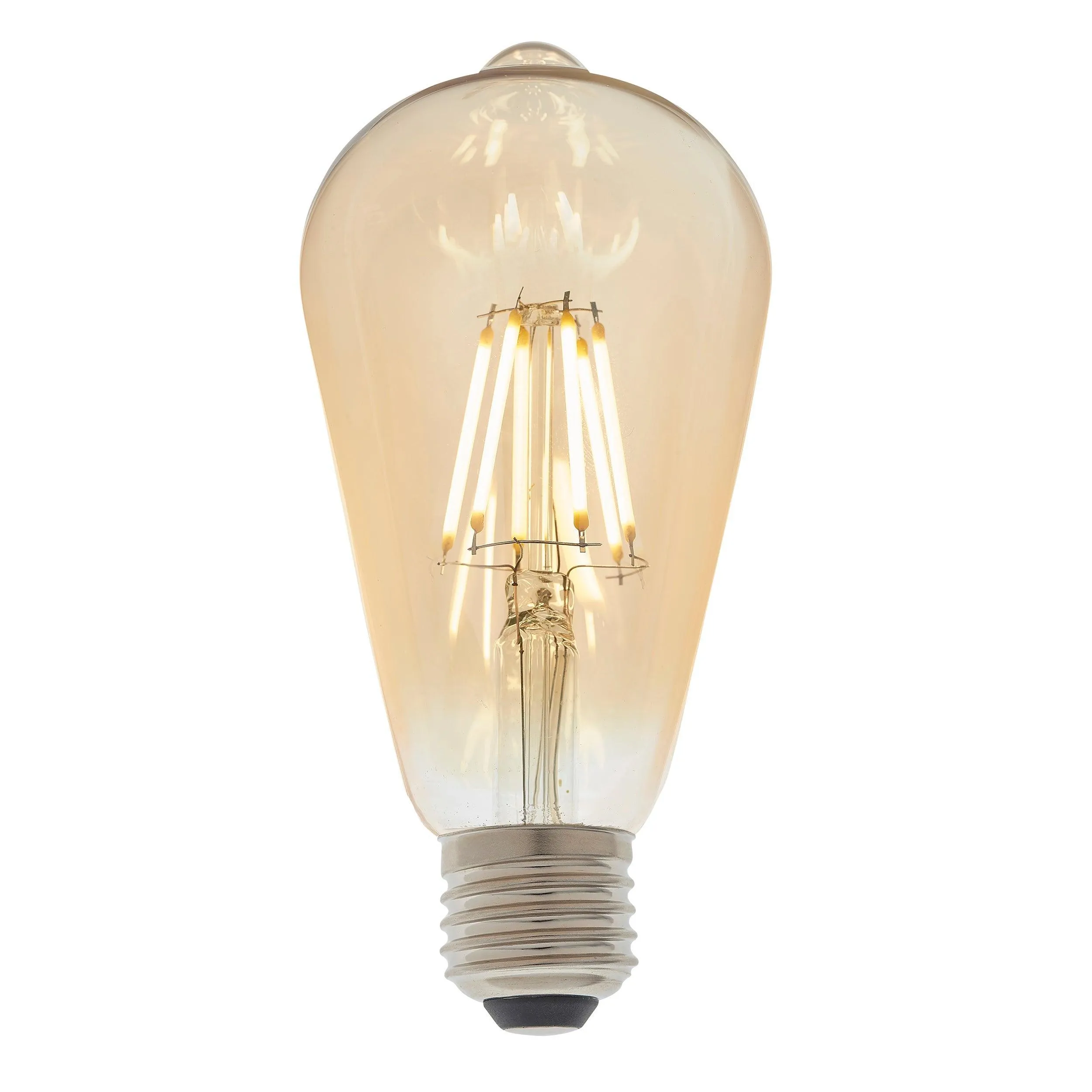 8 X E27 LED Filament Amber Pear Shaped Dimmable 6w Light Bulb