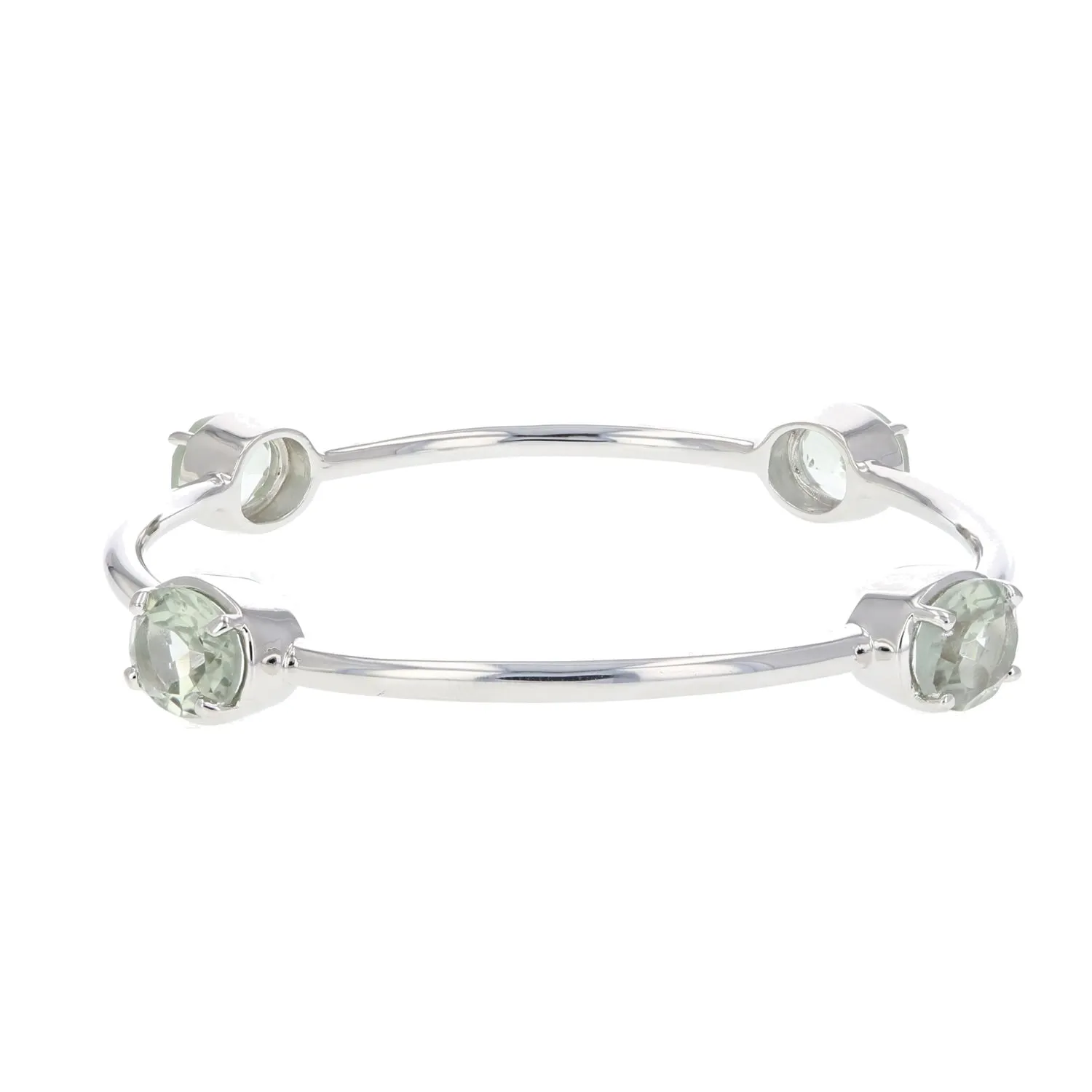 8.50 cttw Green Amethyst Bangle Bracelet Brass With Rhodium Plating 11x9 MM Oval