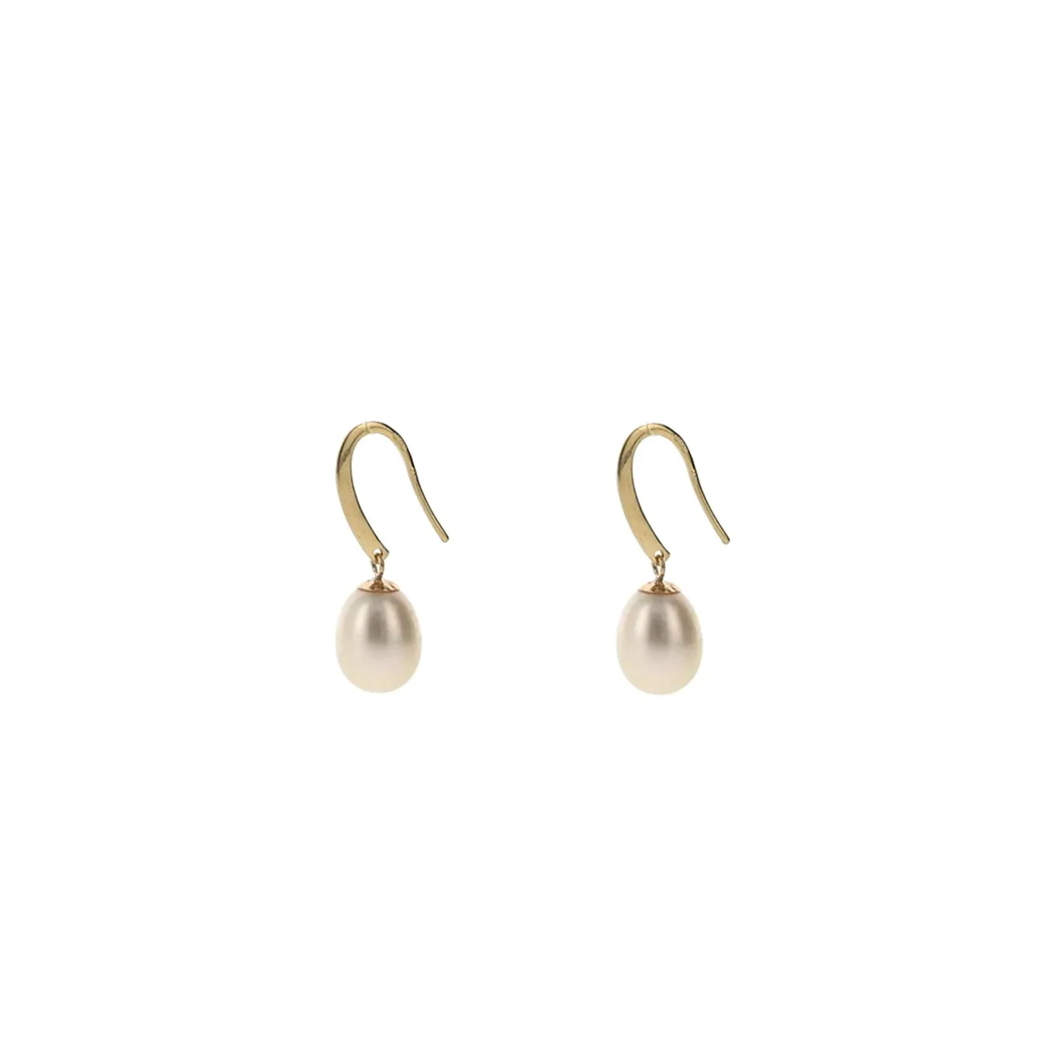 9 Carat Gold CZ Pearl Drop Earrings, Gold