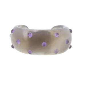 Agate And Amethyst Bangle