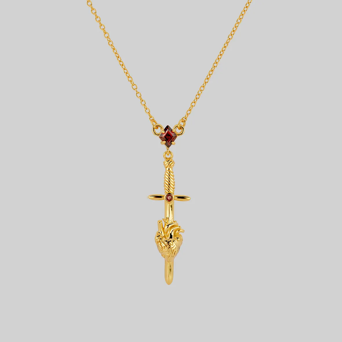 ALL MY HEART. Sword & Heart Necklace - Gold