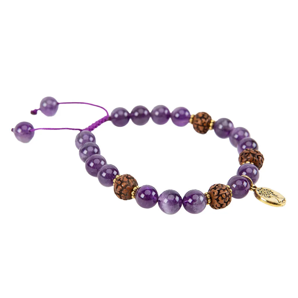 Amethyst & Gold Tree of Life Bracelet