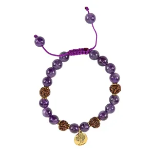 Amethyst & Gold Tree of Life Bracelet