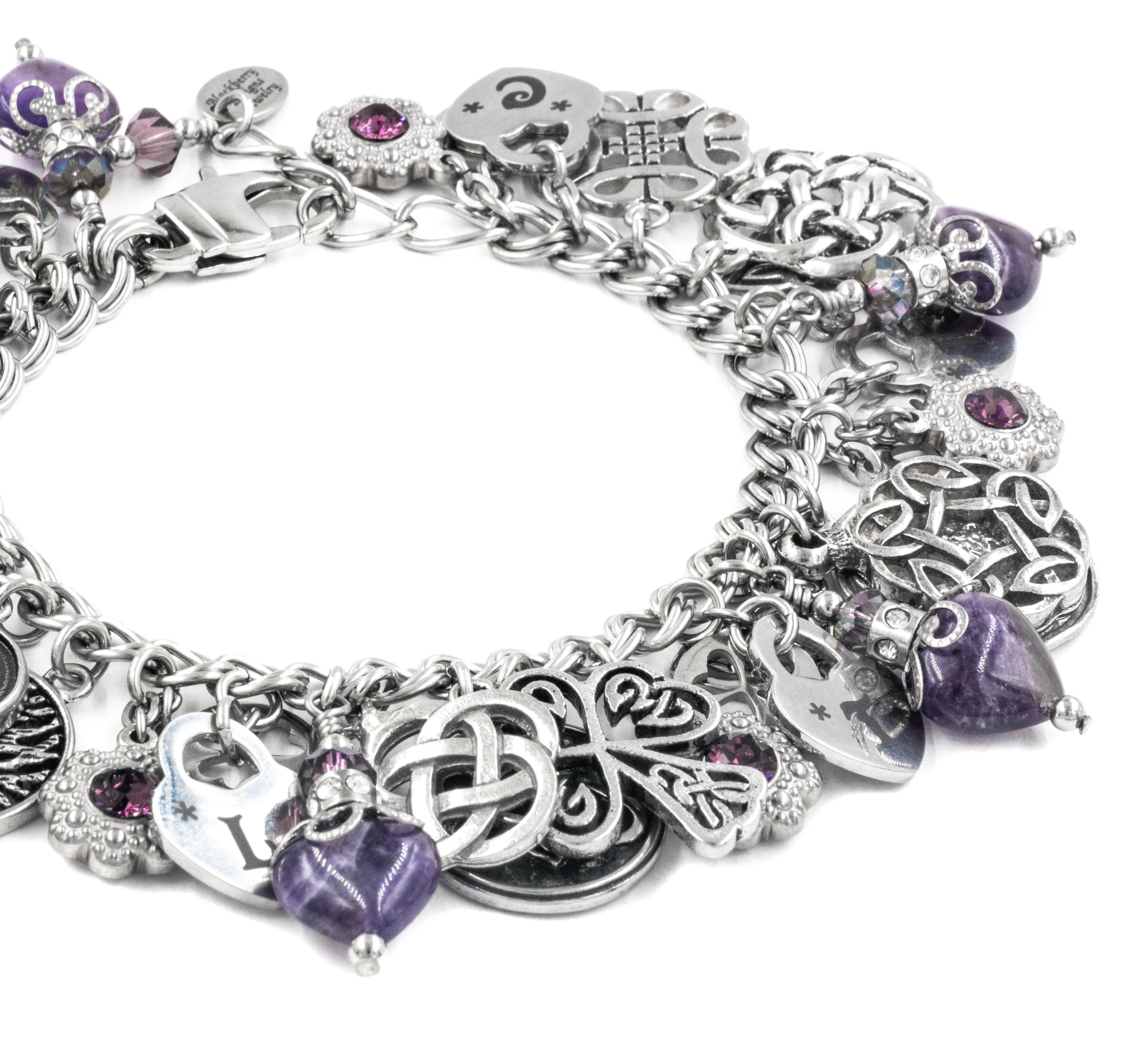 Amethyst Bracelet with Celtic and Irish Knots