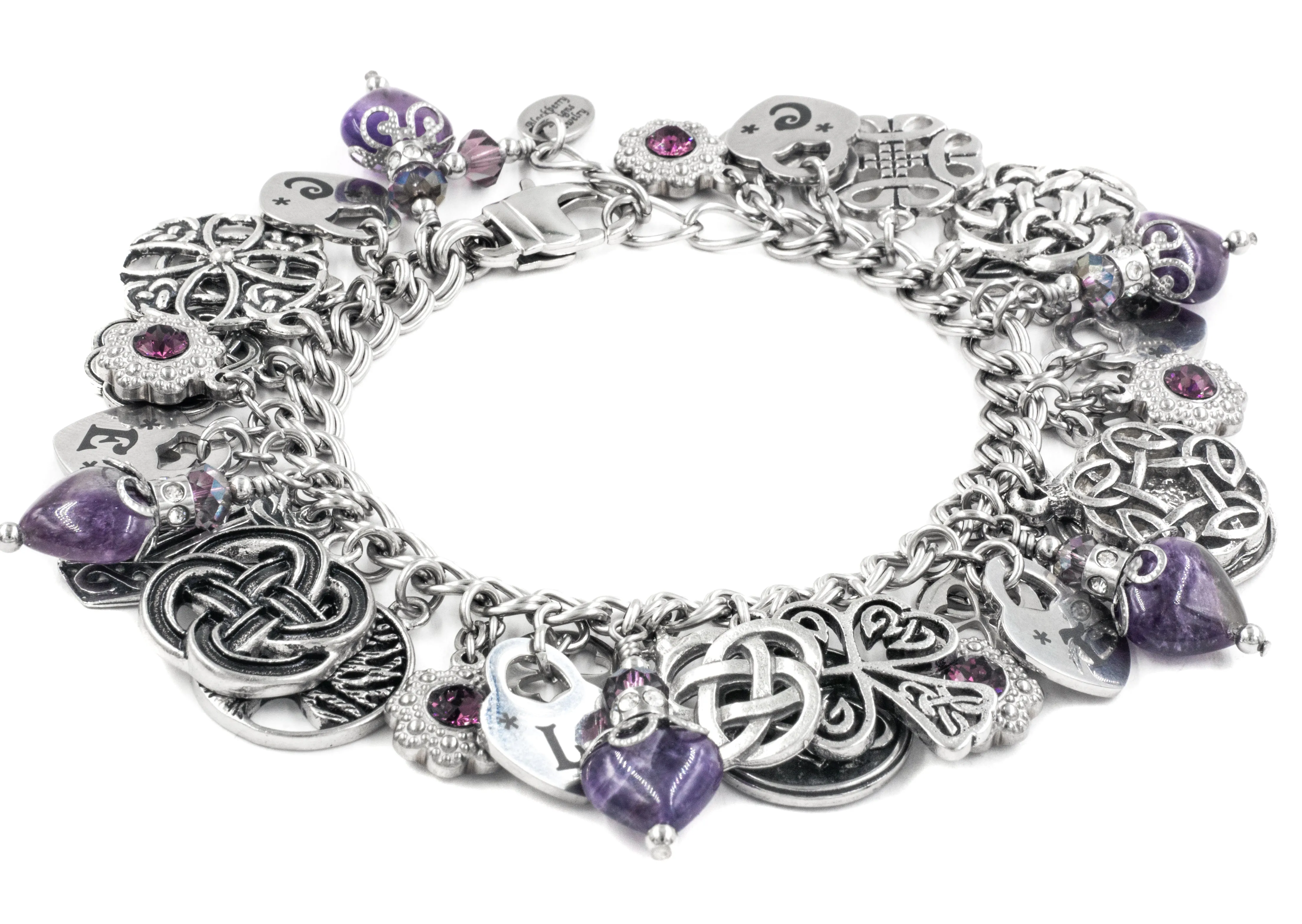 Amethyst Bracelet with Celtic and Irish Knots