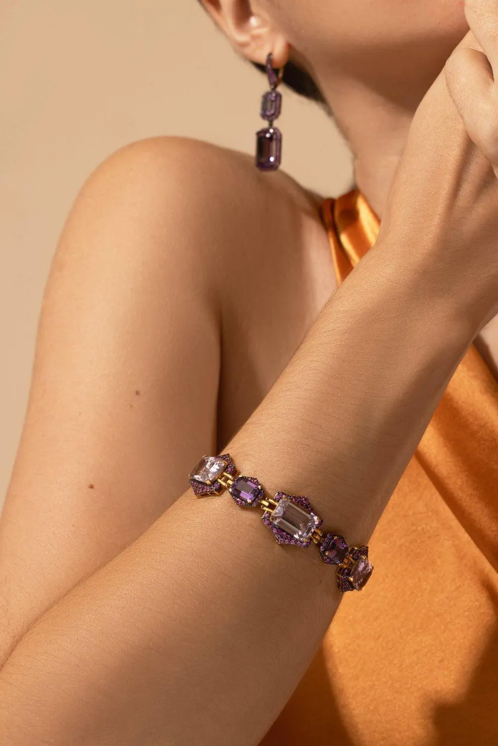 Amethyst Pink Sapphire Bracelet