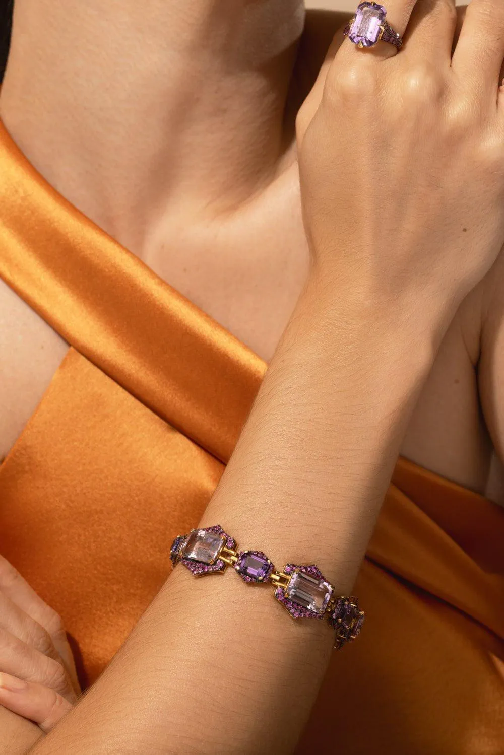 Amethyst Pink Sapphire Bracelet