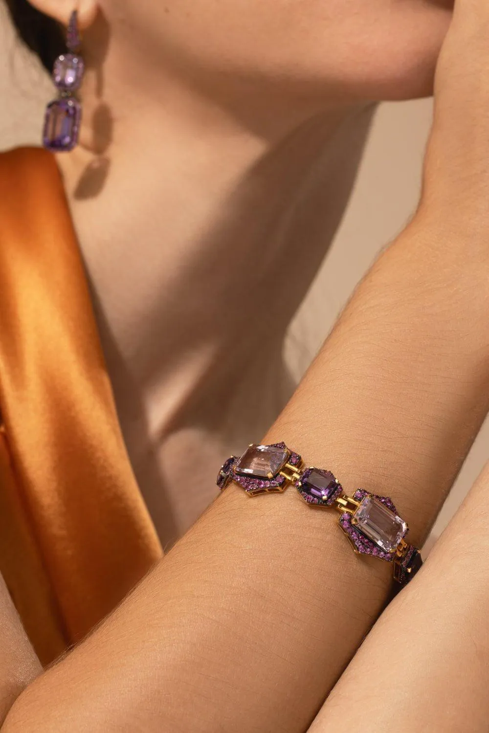 Amethyst Pink Sapphire Bracelet