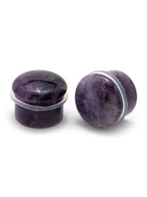 Amethyst Single Flared Stone Plugs