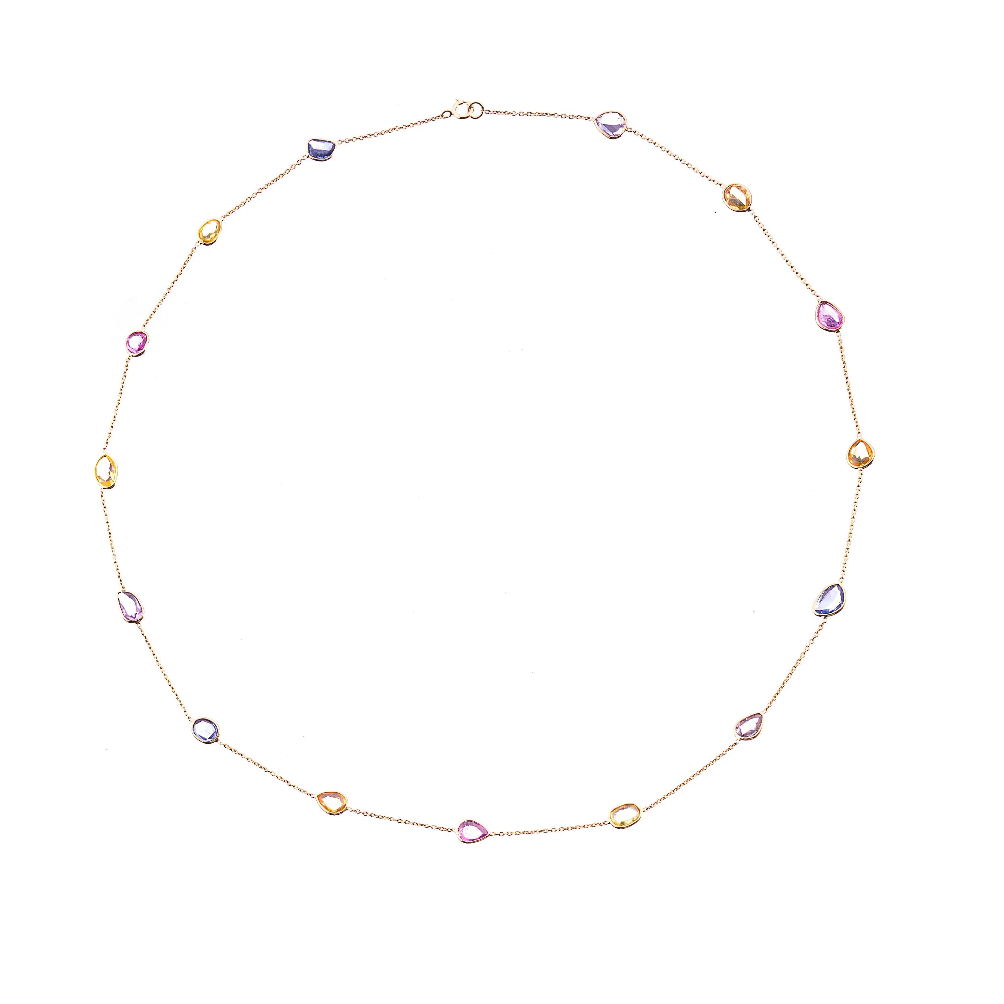 Anita Multi Sapphire Necklace, 18k Gold