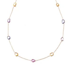 Anita Multi Sapphire Necklace, 18k Gold