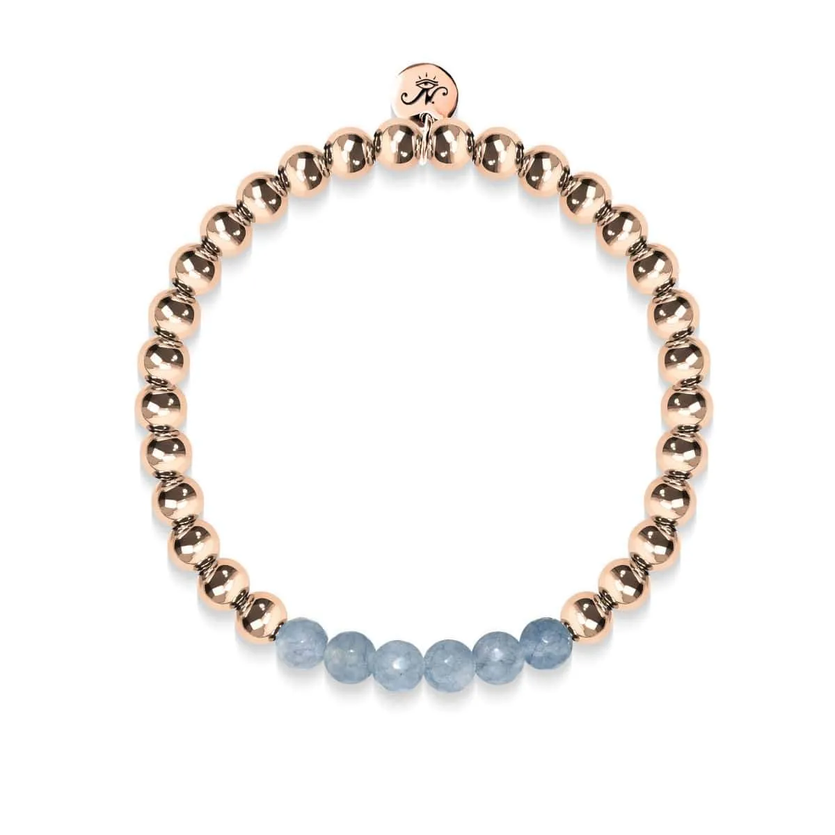 Appealing | 18k Rose Gold | Faceted Grey Jade | Gemstone Expression Bracelet