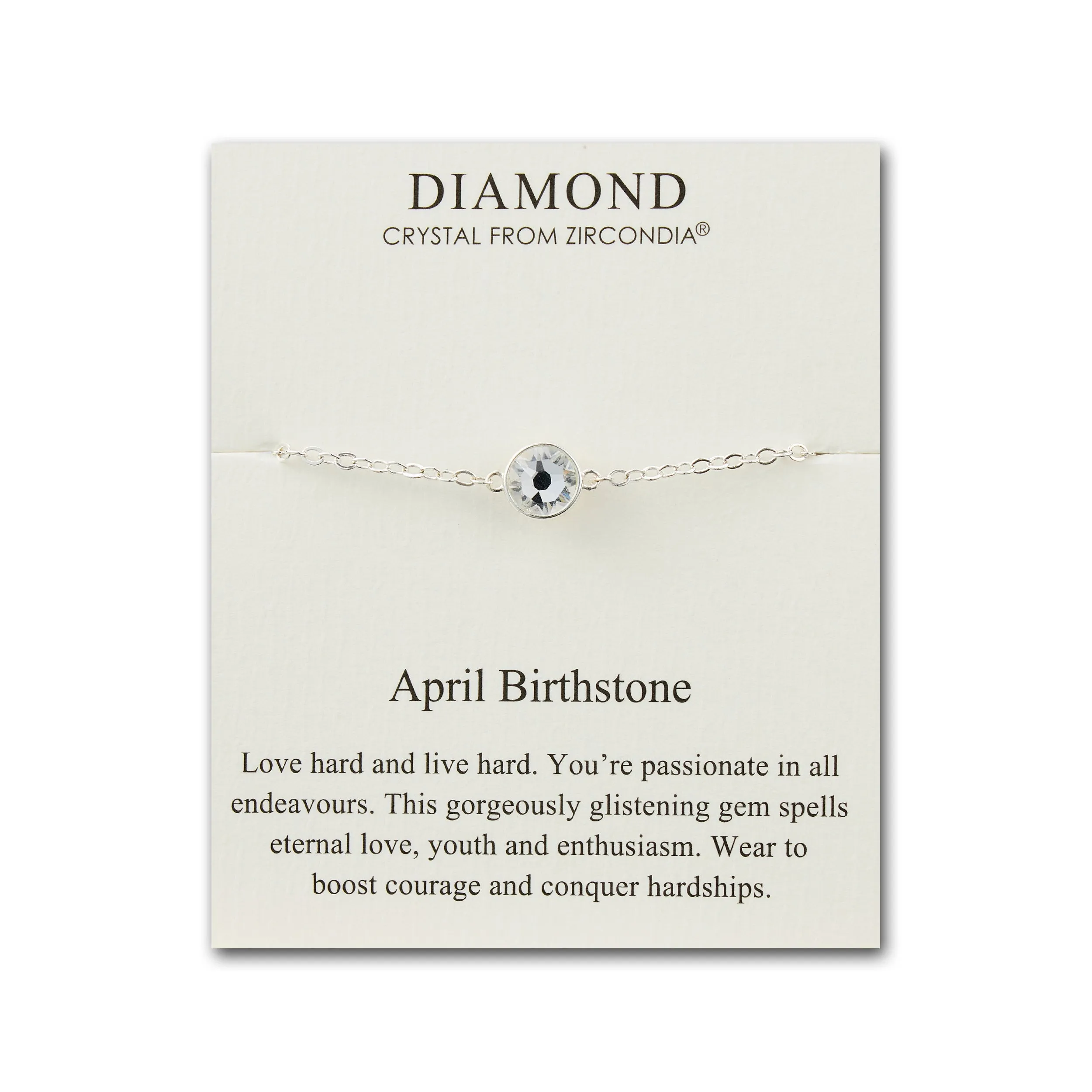 April (Diamond) Birthstone Anklet Created with Zircondia® Crystals