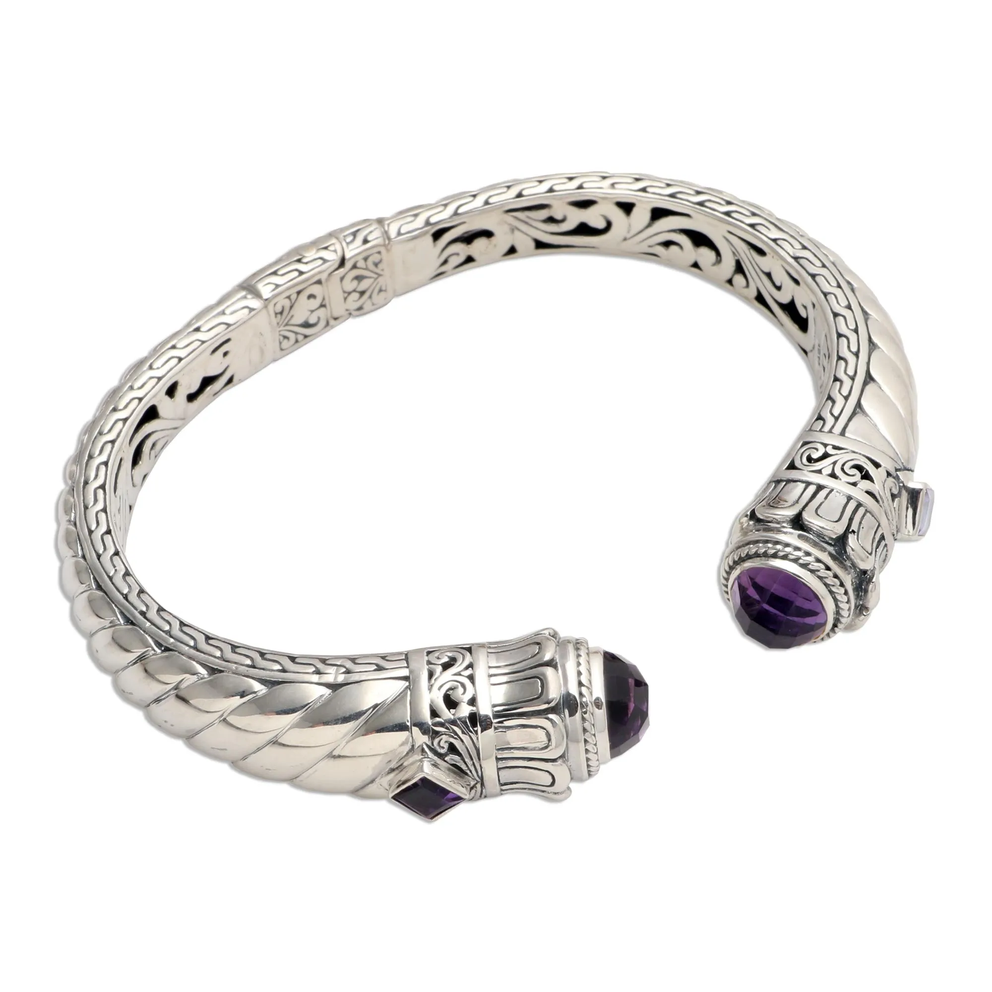 Aspire Amethyst and Sterling Silver Cuff Bracelet