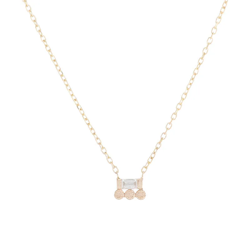 Baguette 3 Dot Necklace (ready to ship option)*