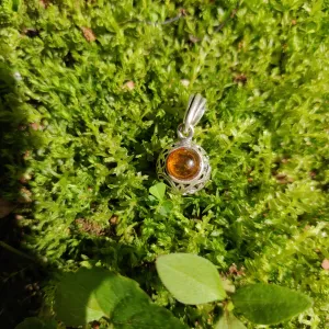 Baltic Amber Pendant in Sterling Silver (#6)