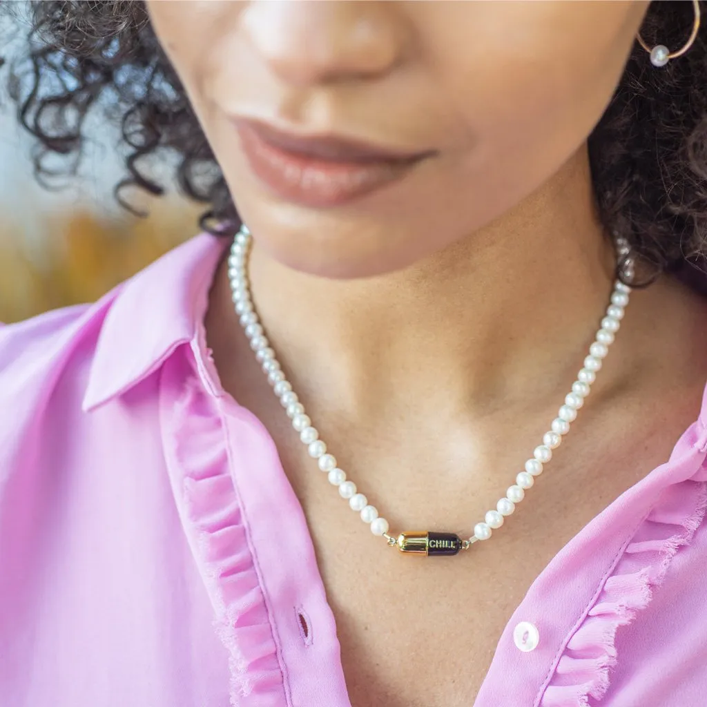 Big Chill Pill Pearl Necklace