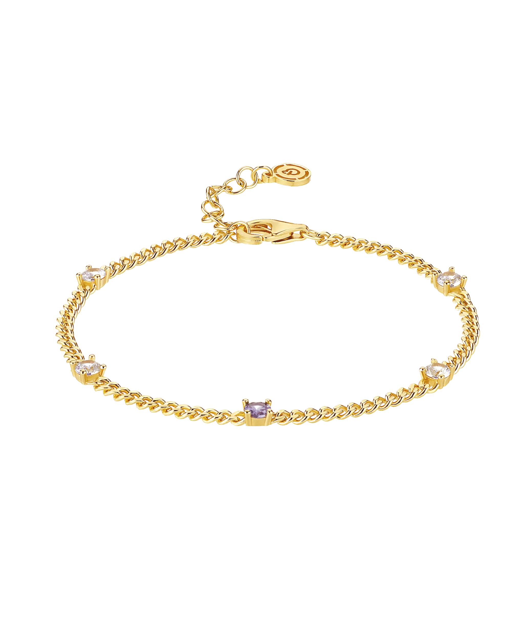 Birthstone Bracelet February 18ct Gold Plated