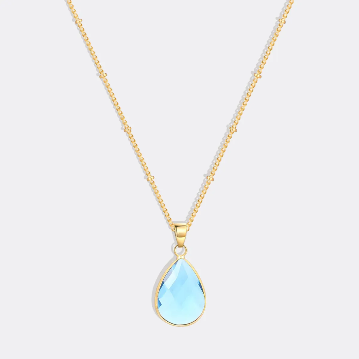 Birthstone Drop Pendant Necklace