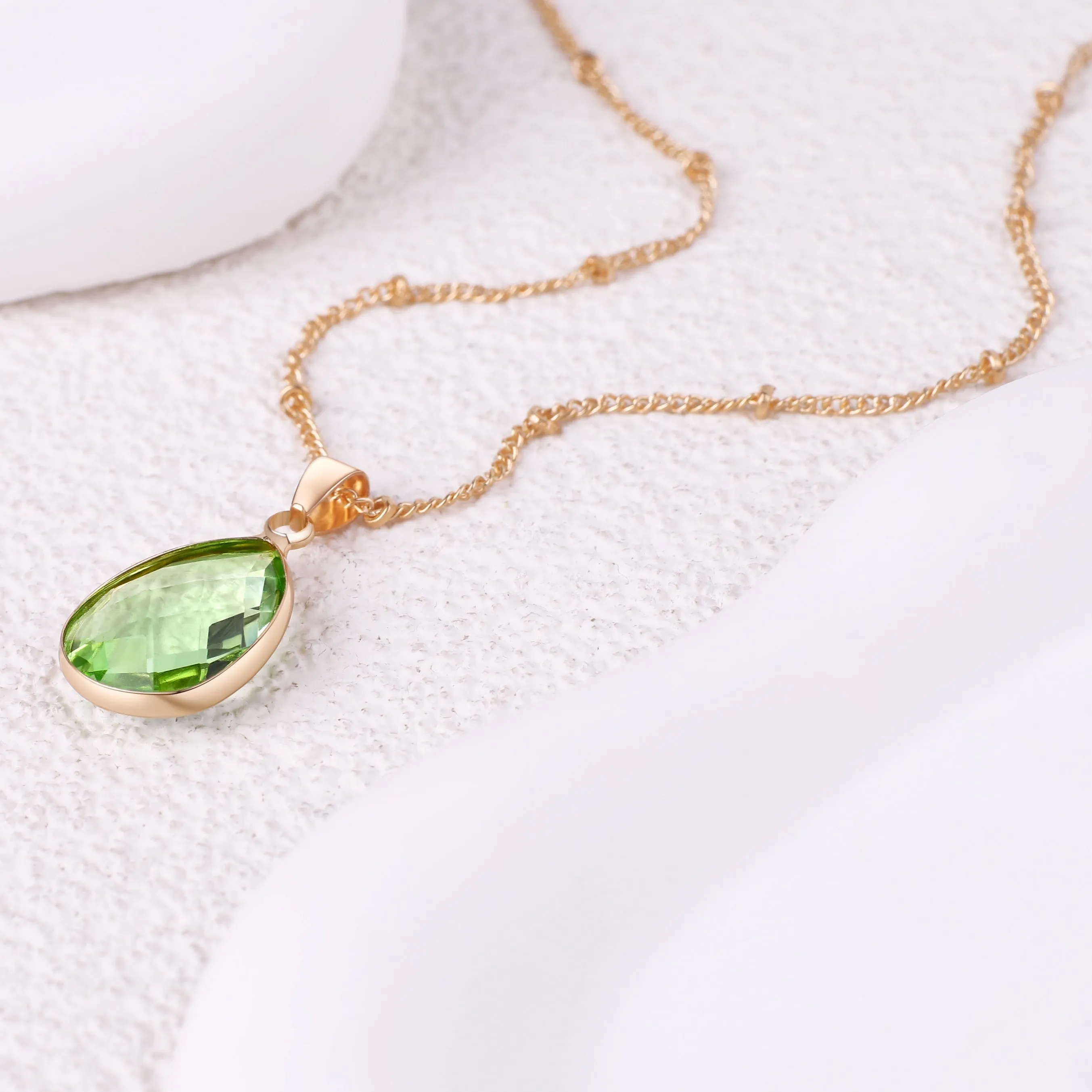 Birthstone Drop Pendant Necklace