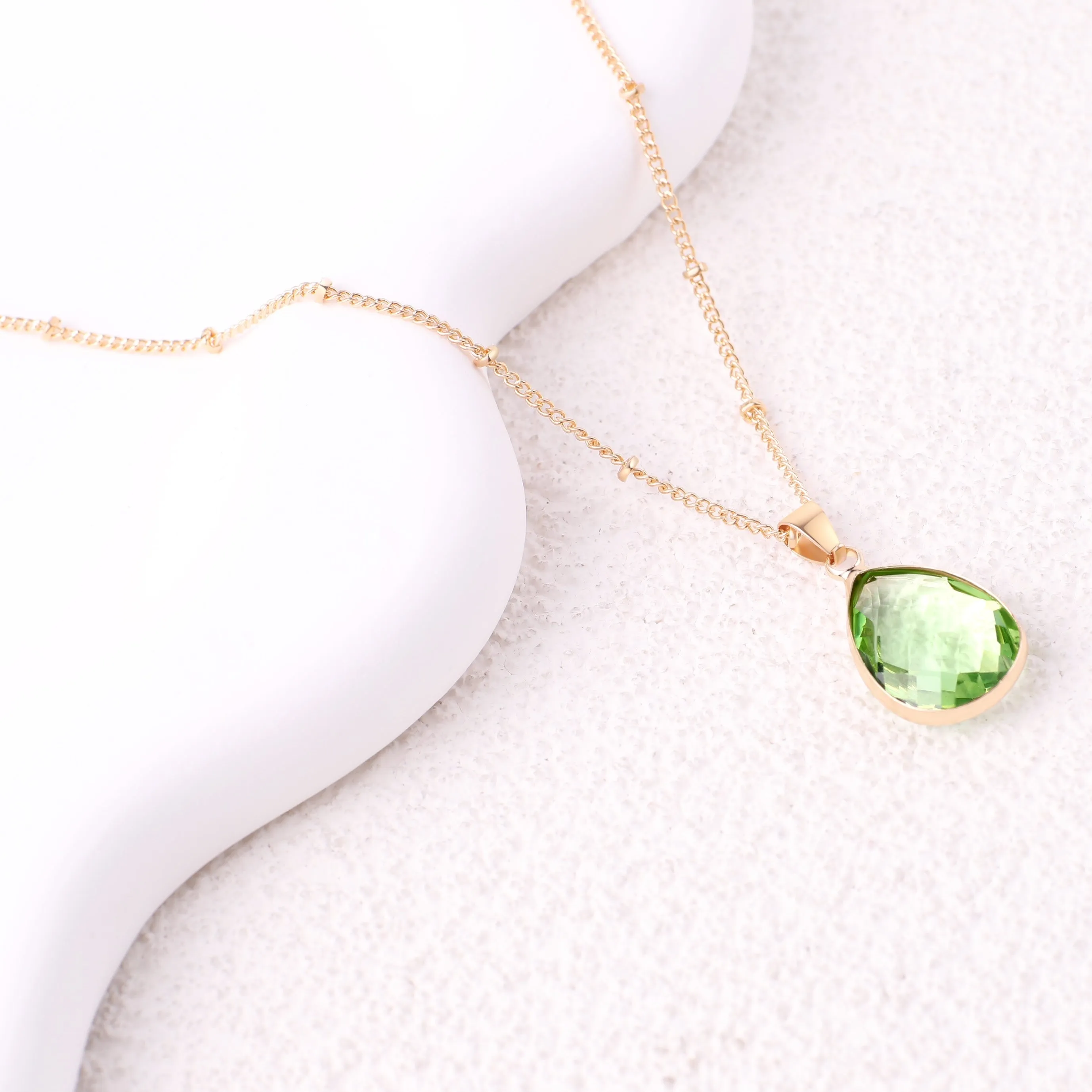 Birthstone Drop Pendant Necklace