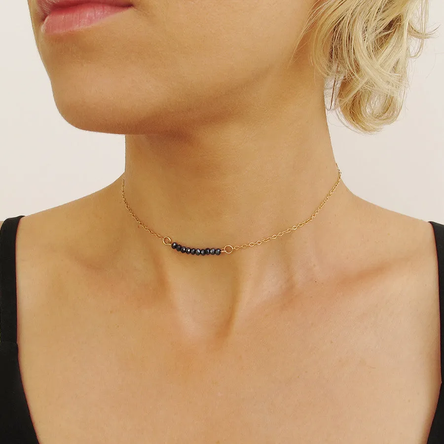 Black beaded Choker necklace