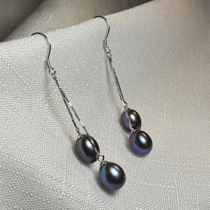 Black Freshwater Pearl, Sterling Silver