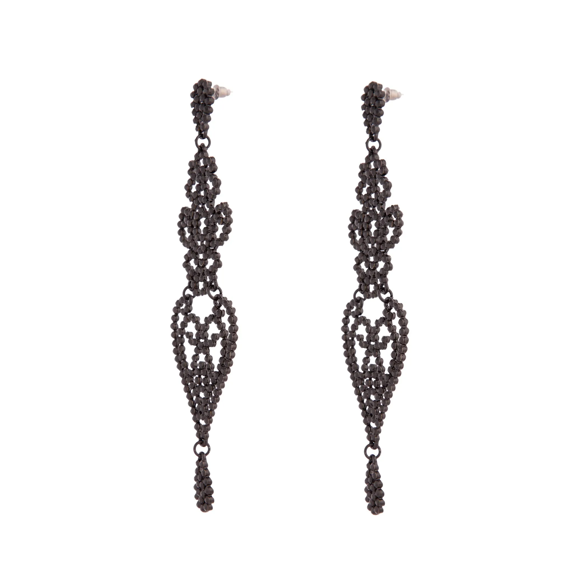 Black Jewelled Chandelier Drop Earring