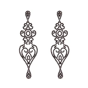 Black Jewelled Chandelier Drop Earring