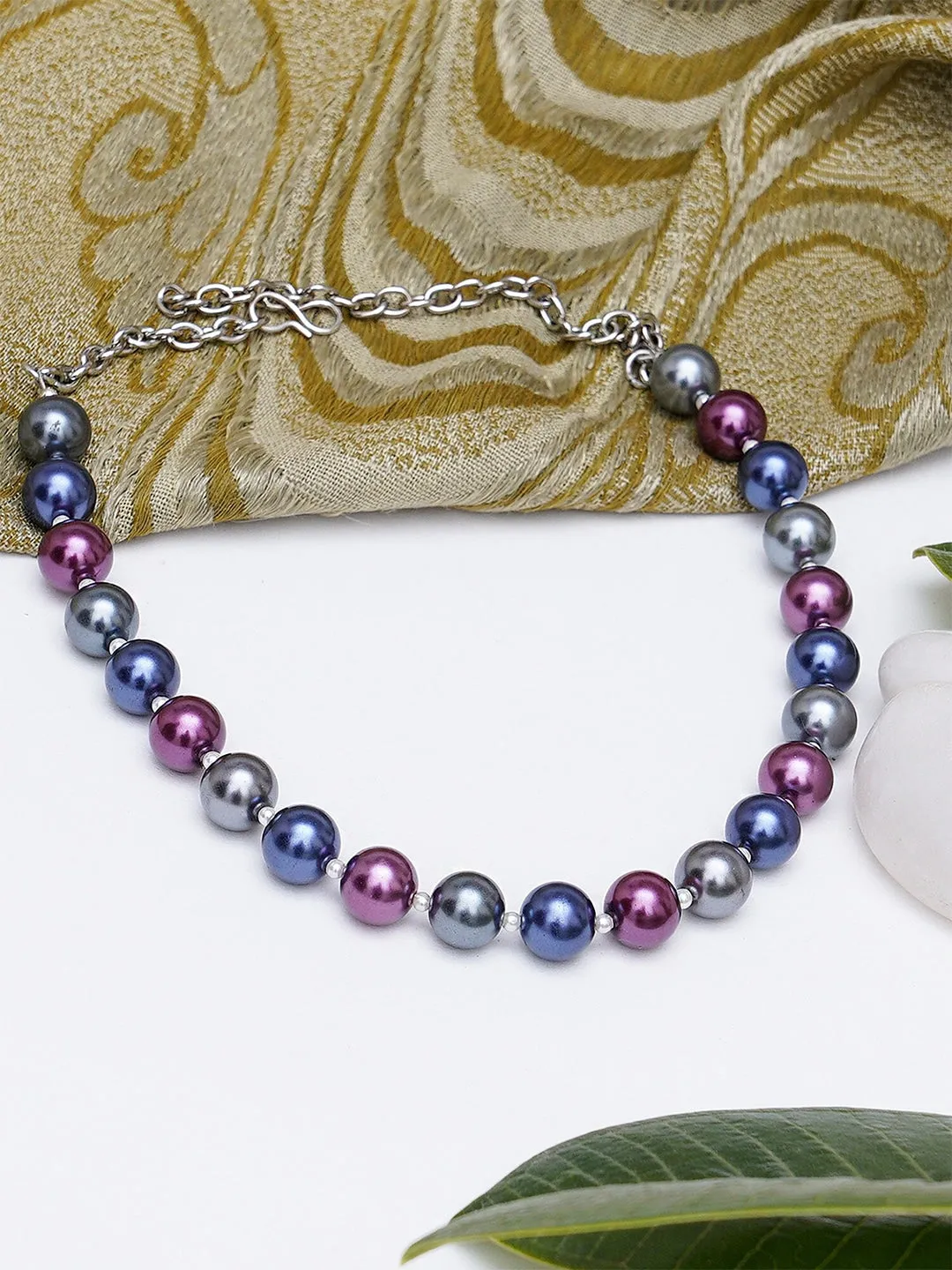 Blue & Purple Beaded Necklace