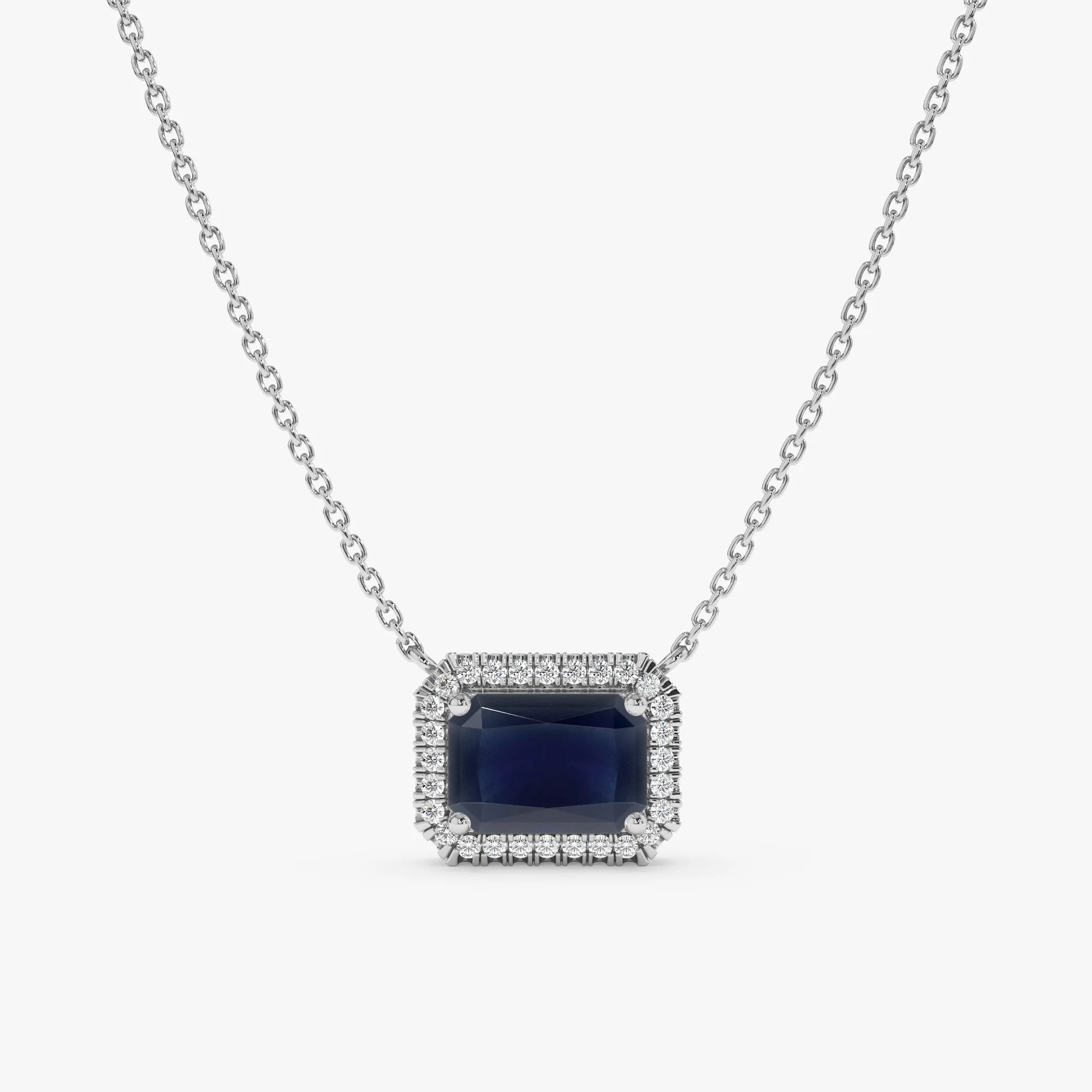 Blue Sapphire Diamond Necklace, Juliet