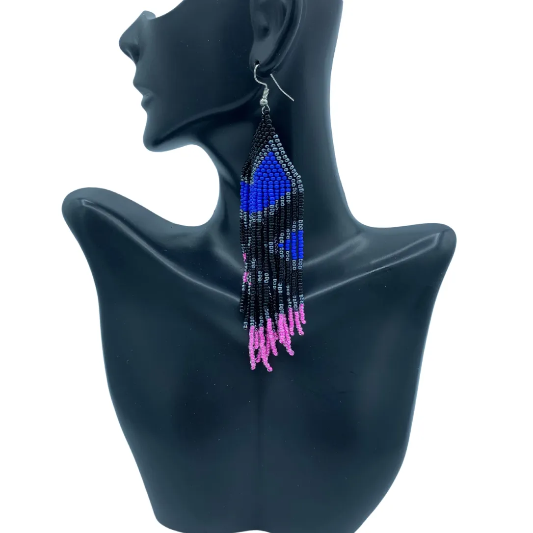 Blue/Pink Dangle Earrings