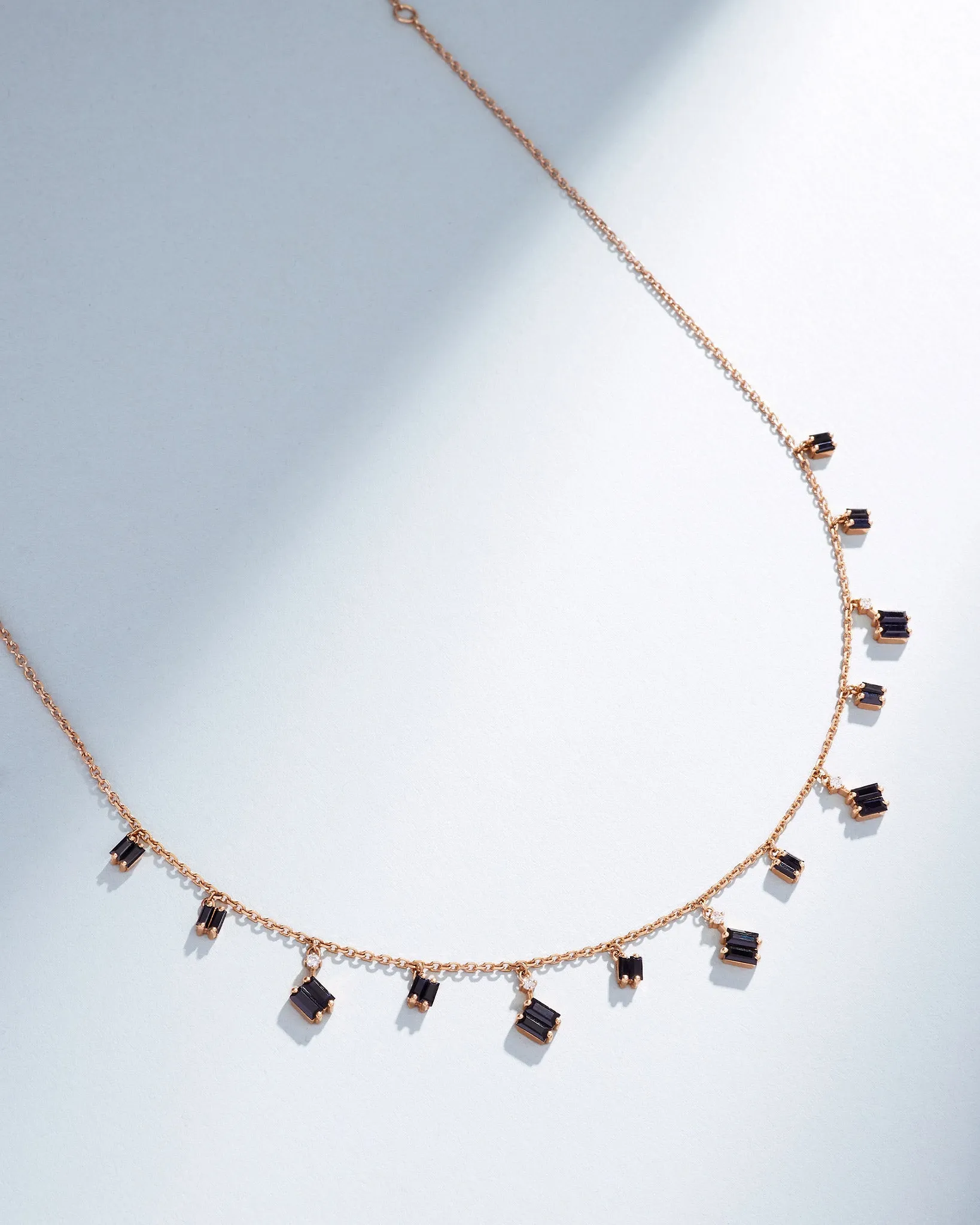 Bold Black Sapphire Cascade Necklace