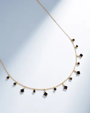 Bold Black Sapphire Cascade Necklace