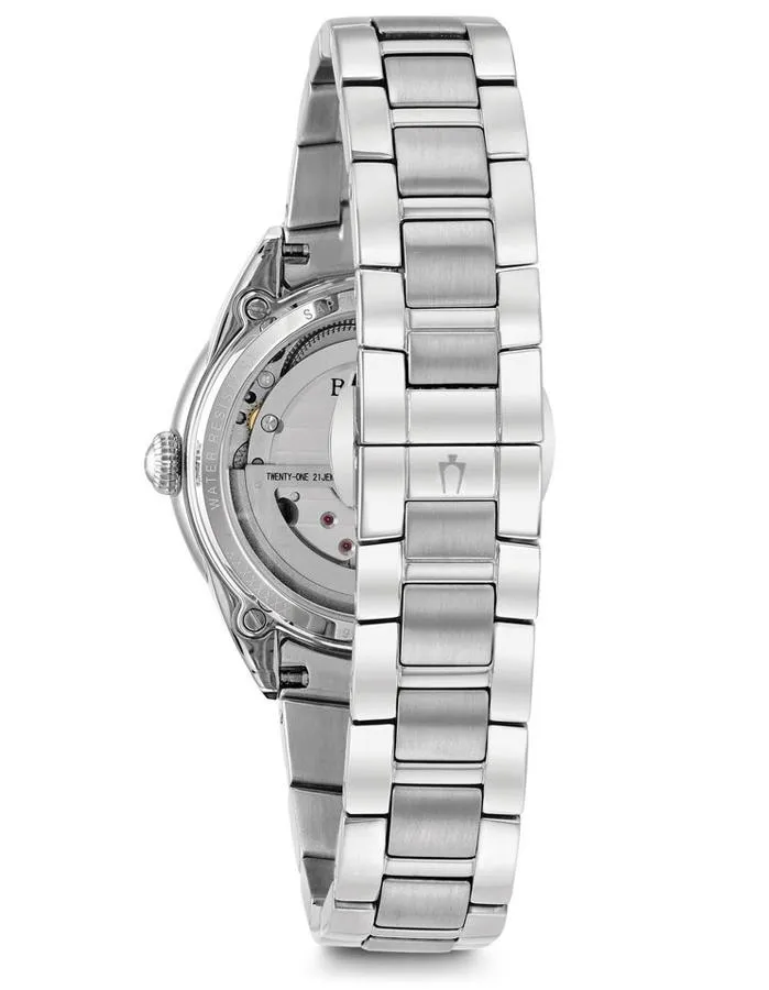 Bulova Womens Diamond Automatic - White Open Heart MOP Dial - Bracelet