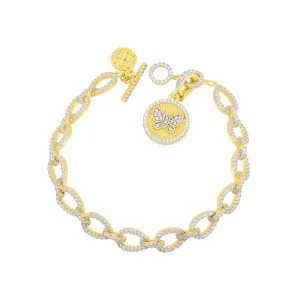 Butterflies in Bloom Dewdrop Chain Link Bracelet