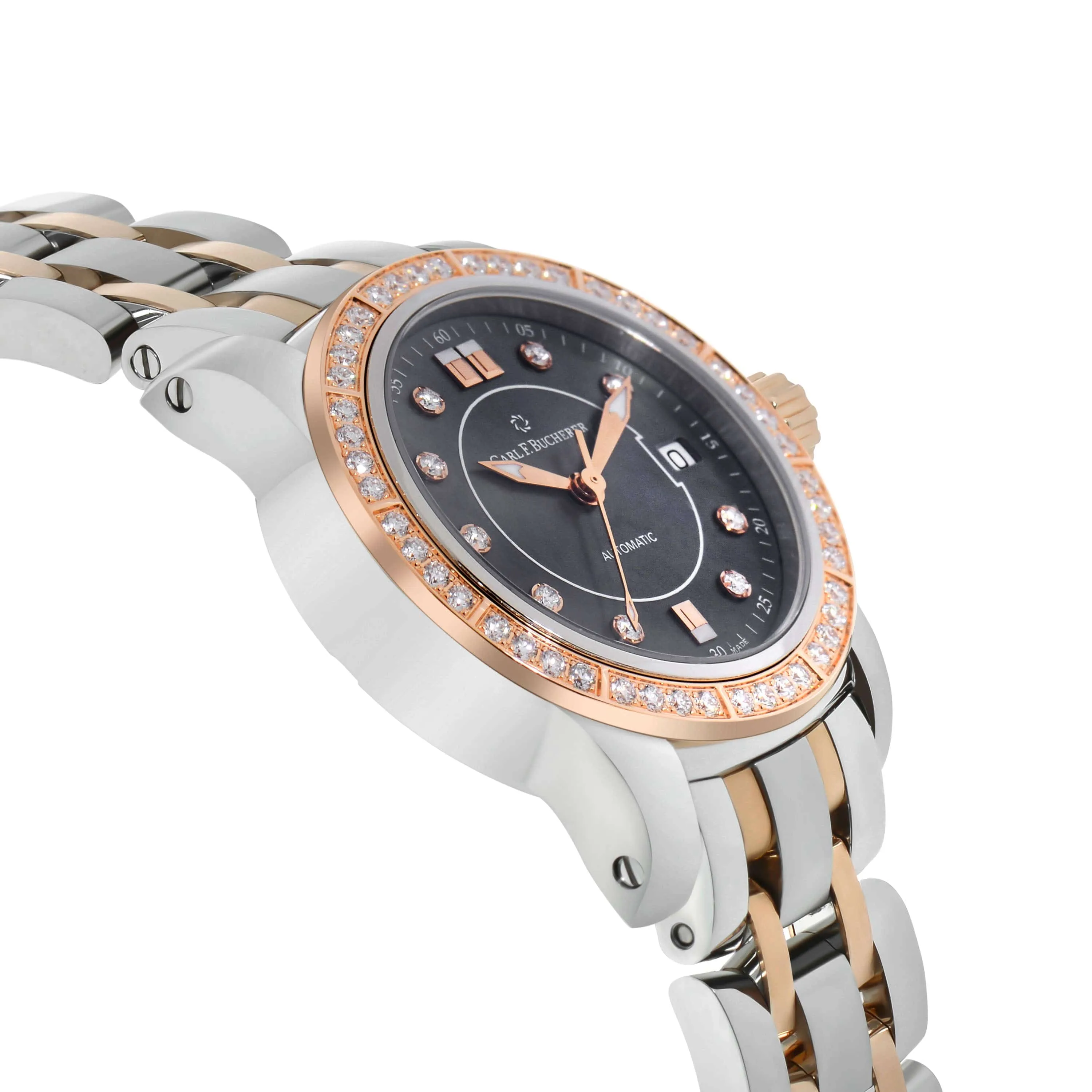 Carl F. Bucherer Patravi Diamond AutoDate Two Tone Automatic Ladies Watch 00.10621.07.87.31