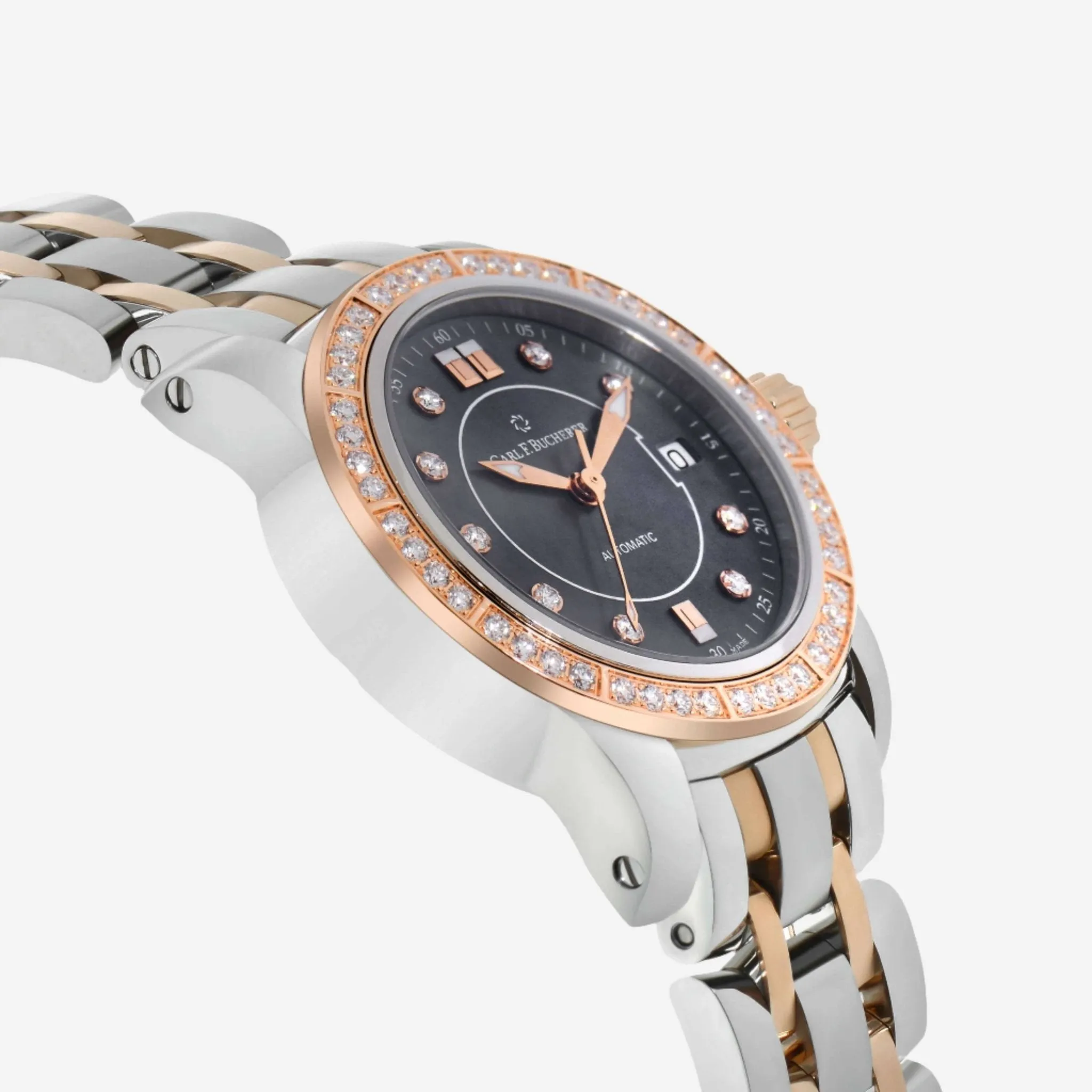 Carl F. Bucherer Patravi Diamond AutoDate Two Tone Automatic Ladies Watch 00.10621.07.87.31