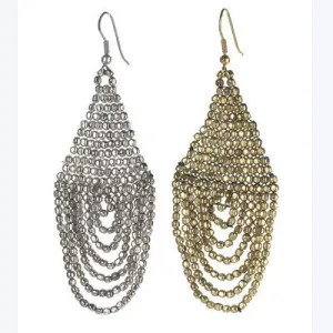 Chandelier Metallic Beaded Earrings