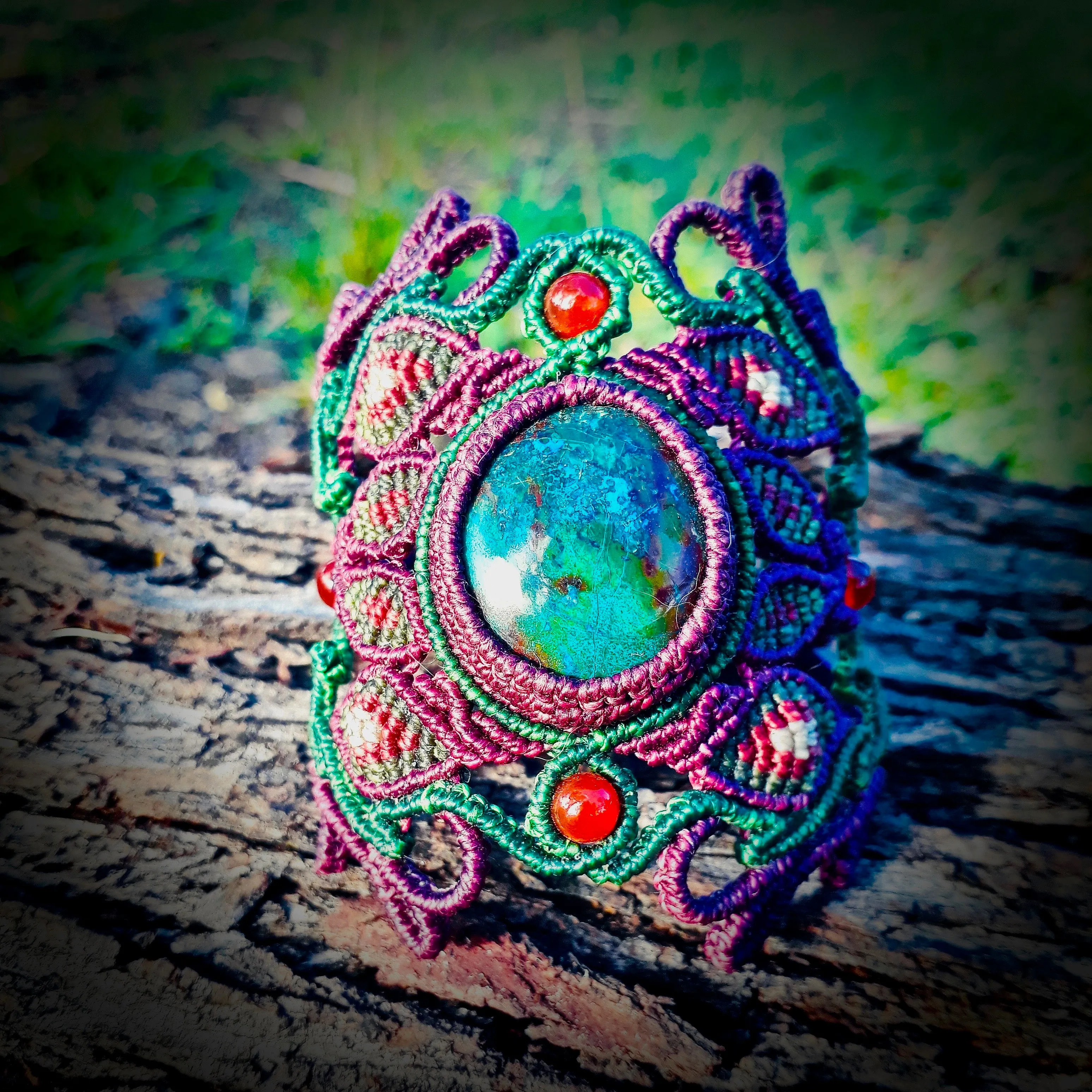 Chrysocolla bracelet (unique design)