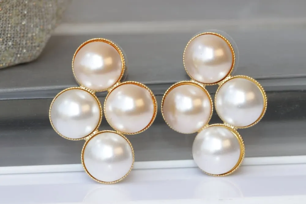 Cluster Pearl Studs