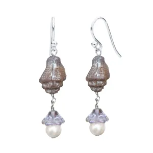 Conch Shell Glass Beaded Drop Earrings