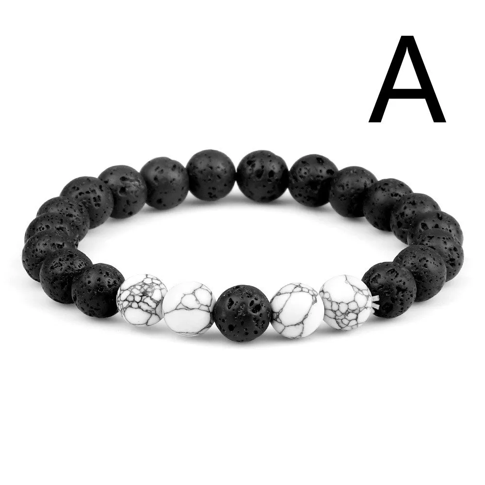 Couple Yoga Buddha Beads Volcanic Turquoise Bracelet