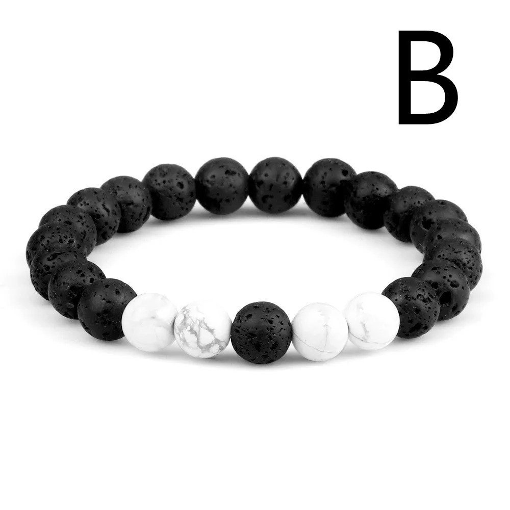 Couple Yoga Buddha Beads Volcanic Turquoise Bracelet