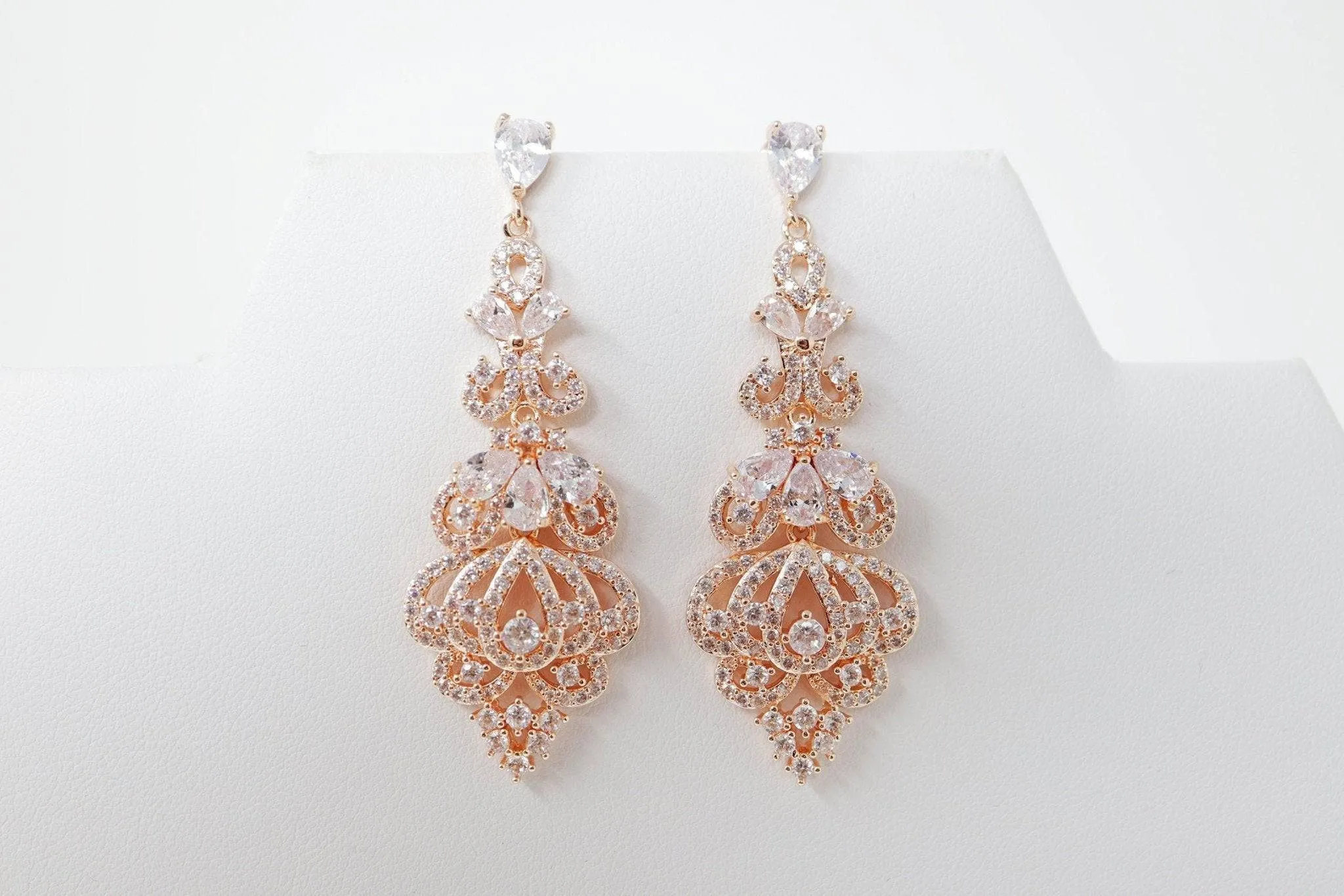 Cubic Zirconia Lovers Chandelier Diamond Drop Crystal, Diamond Earrings, Long Bridal Jewelry, Crystal Bridal Earrings, Statement Earrings