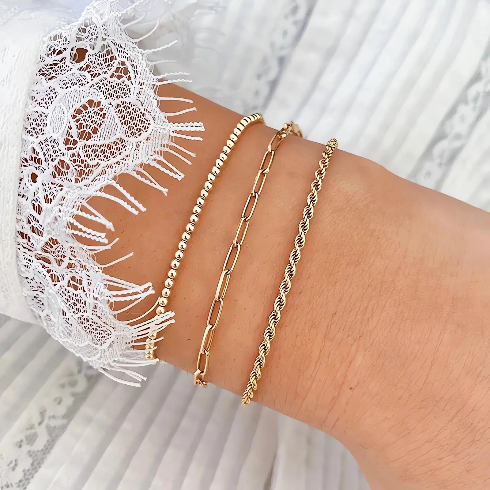 Dainty Paperclip Chain Bracelet