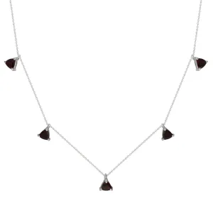 Dangle Garnet Necklace in Silver