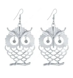 Dangling Owl Earrings in Gold or Silver